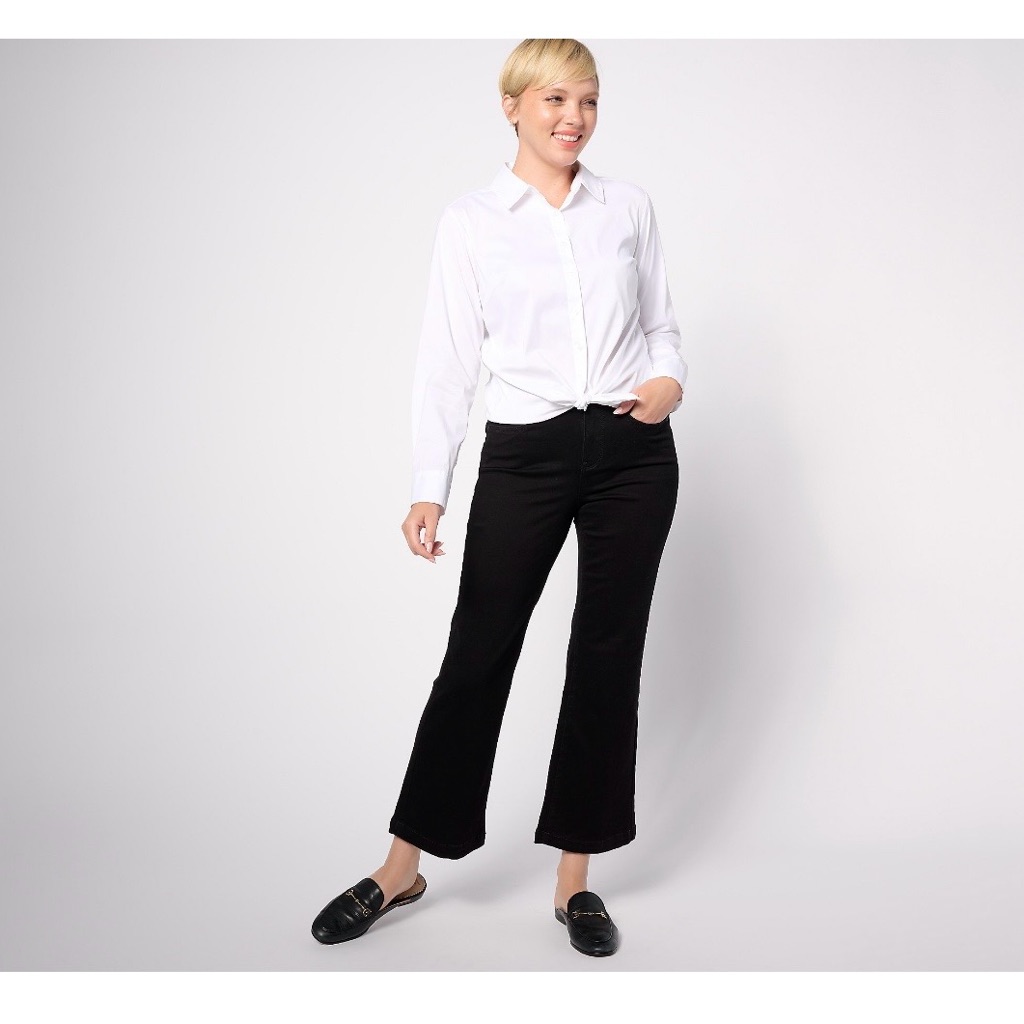 Nydj Julia Relaxed Flare Jeans- Black Size 14